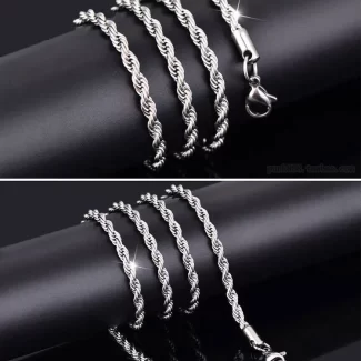 M Men Style 6 mm Thickness Figaro Link With Lobster Clasp Stainless Steel Chain