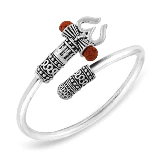 Rudraksha Damroo Silver Bahubali Kada