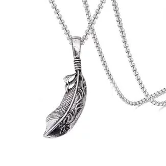 Biker Feather Men's Necklace Gift
