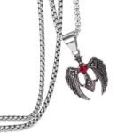 Red Stone Cross Bible Prayer Faith Jewelry Necklace Gift