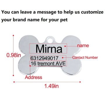 Customized Pet ID Tag Personalized Engraved Message Collar Tag Gift