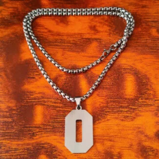 Jersey Number 0-9 Necklace Personalized Stainless Steel Inspiration Initial Pendant Jewelry for Sports Fan Gift 0