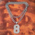 Jersey Number 0-9 Necklace Personalized Stainless Steel Inspiration Initial Pendant Jewelry for Sports Fan Gift-8