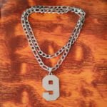 Jersey Number 0-9 Necklace Personalized Stainless Steel Inspiration Initial Pendant Jewelry for Sports Fan Gift -9