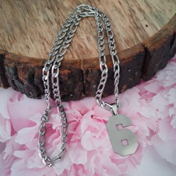 Jersey Number 0-9 Necklace Personalized Stainless Steel Inspiration Initial Pendant Jewelry for Sports Gift -6