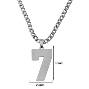 Jersey Number 0-9 Necklace Personalized Stainless Steel Pendant Jewelry for Sports Fan Gift 7 link Chain