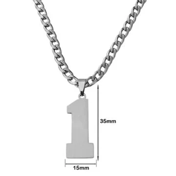 Jersey Number 0-9 Necklace Personalized Steel Inspiration Initial Pendant Jewelry for Sports Fan Gift-5