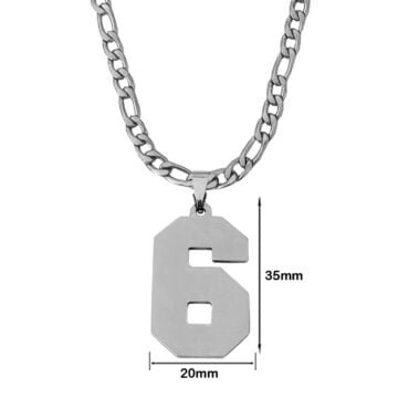 Jersey Number 0-9 Necklace Stainless Steel Inspiration Initial Pendant Jewelry for Sports Gift -6