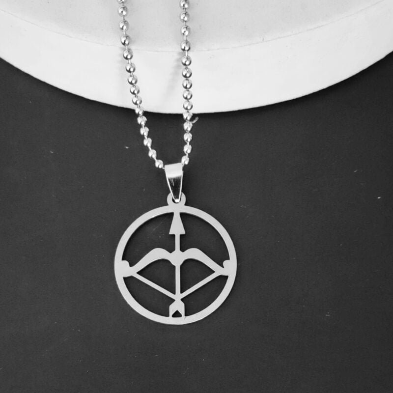 Silver Bow and Arrow Pendant Religious Gift