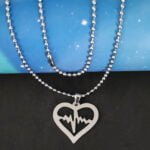Heartbeat Lifeline In Heart Necklace Gift