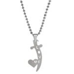 Heart Shape Love Me Sword Necklace