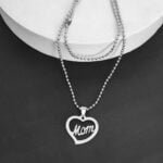 Mom Word In Heart Necklace