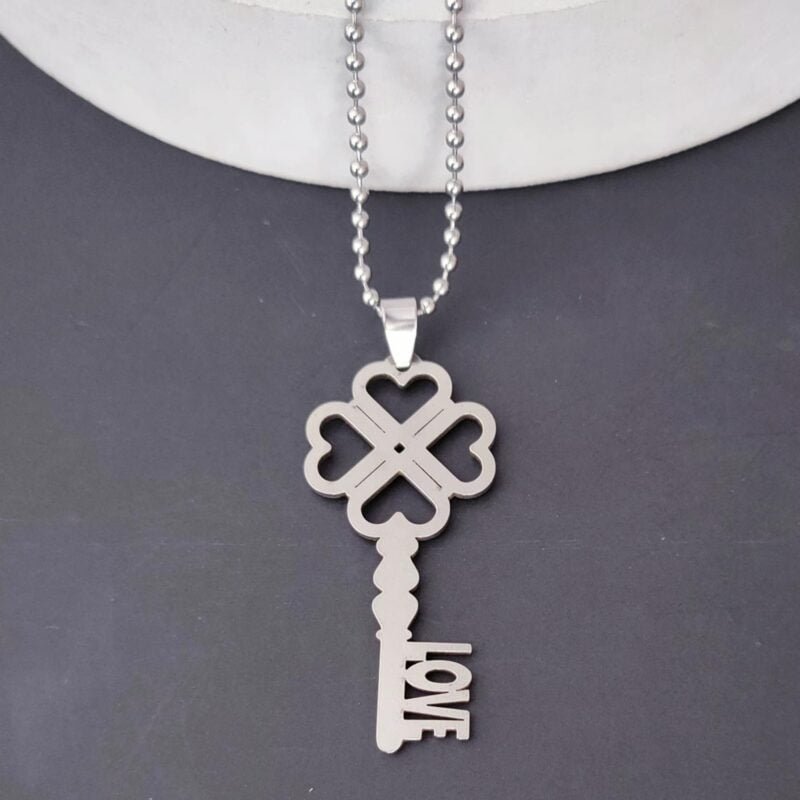 Silver Key Necklace Gift
