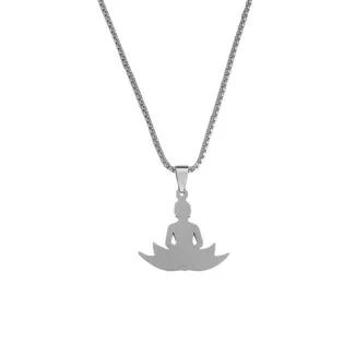 Silver Sitting Buddha Necklace Gift