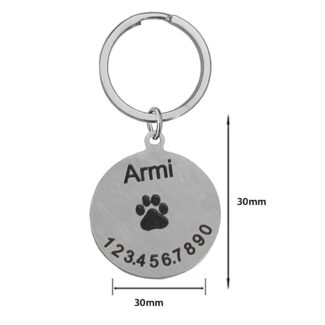 Dod Paw Print Pet ID Tag Keychain Gift