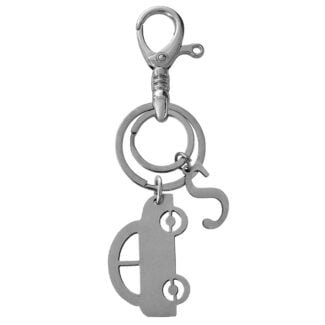 Personalised Car Keychain With Initial Charm Custom Message Gift