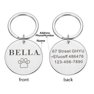 Personalized Pet Dog Tag ID Custom Address Pets Engraved Gift