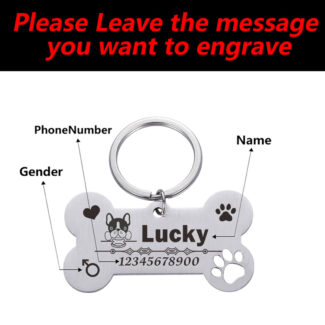 Pet ID Personalized Laser Engraved Tag for Pet Gift
