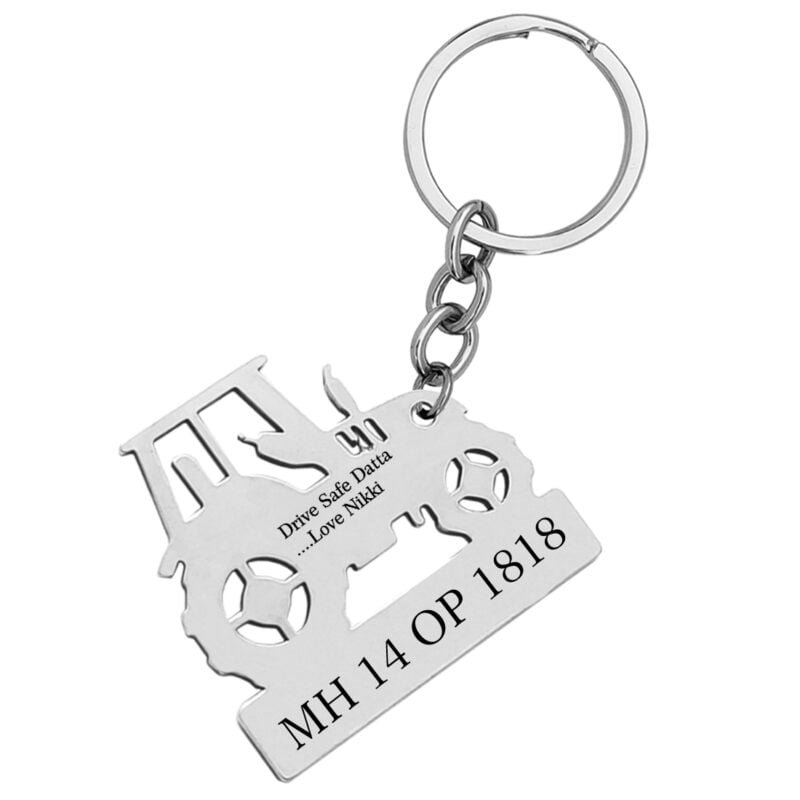 PERSONALISED VHEHICLE CUSTOM MESSAGE KEYCHAIN GIFT