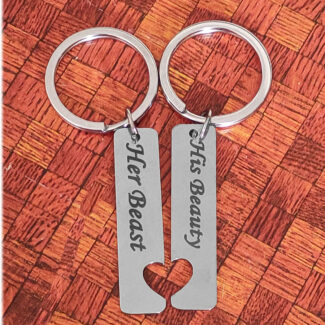 Couple Engraved Message Keychain