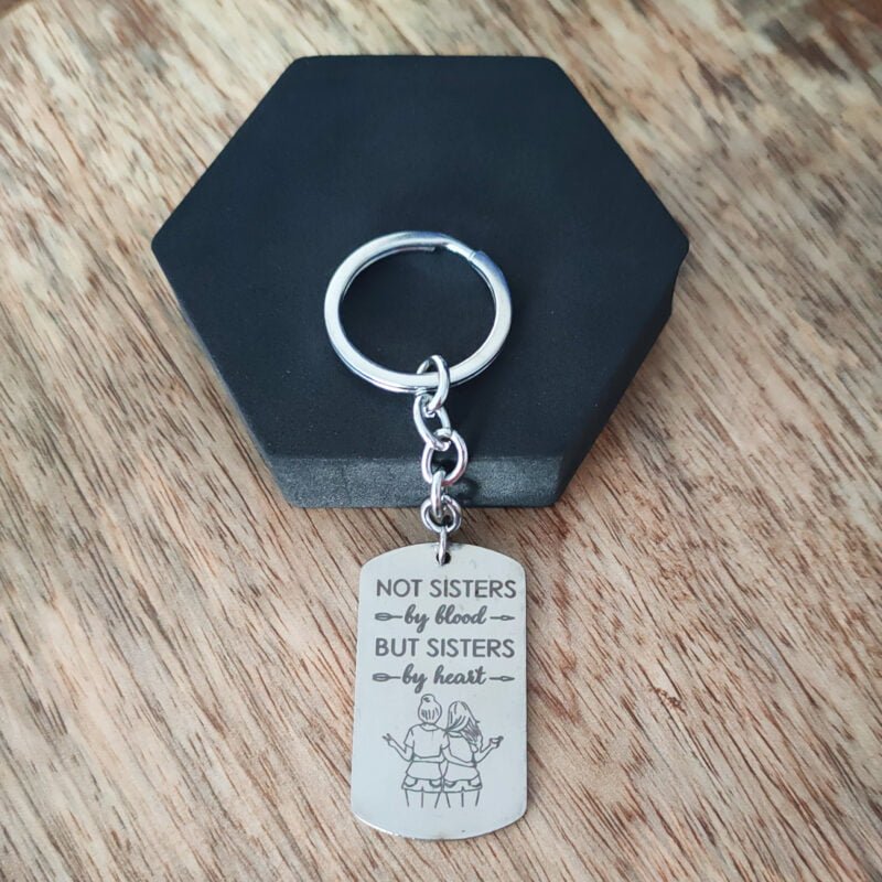 Personalised Sisters Custom Message Keychain