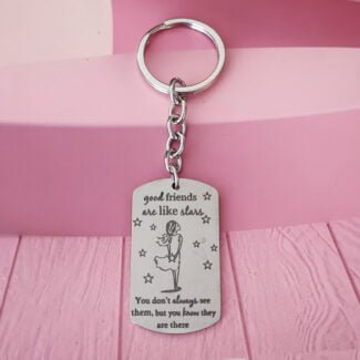 Personalised Good Friends Custom Message Keychain Gift 