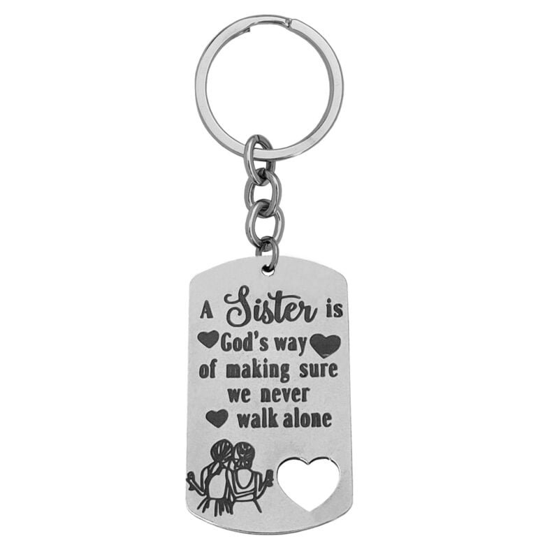Personalised Sister Keychain Custom Message Gift
