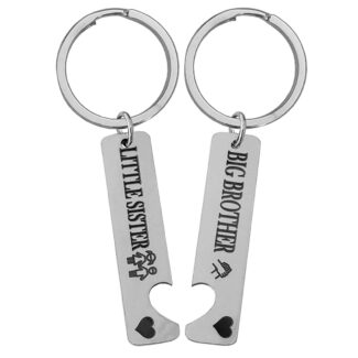 big brother little sister keychain