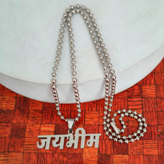 Jay Bheem Religious Silver Stainless Steel Pendant Necklace