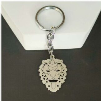 Lion-Head-Silver-Stainless-Steel-Keychain-Gift