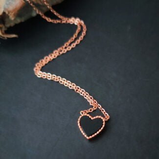 Heart Shape Black Pendant Gift For Girls