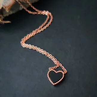 Heart Shape Black Pendant Gift For Girls