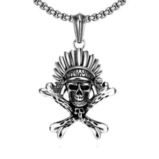 Gothic Skull King Bone Necklace Gift