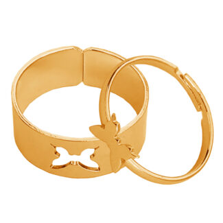 Butterfly Shape Openable Ring -Gold