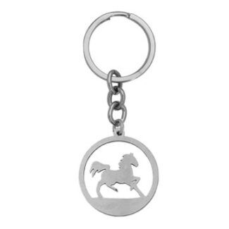 Silver-Running-Horse-Keychain-Custom-Gift-