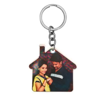 Photo Printed House Shaped Keychain