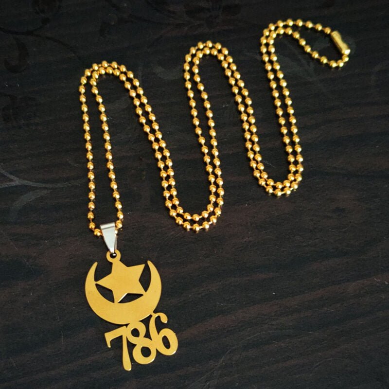 Allah Star Moon Lucky No 786. Necklace Gift Allah Star Moon Lucky No 786. Necklace Gift