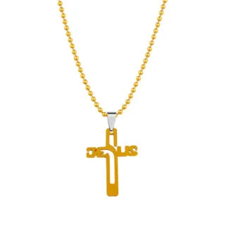 Lord Jesus Christ Cross Gold Necklace Gift