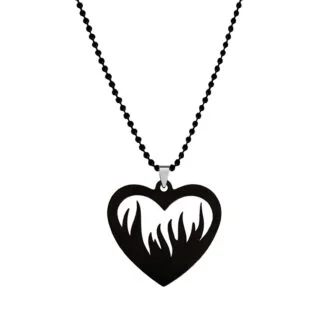 Flaming Heart Necklace Gift