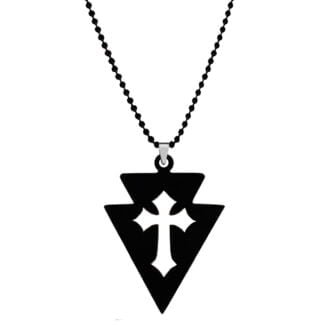 Lord Jesus Christ Cross Black Necklace Gift