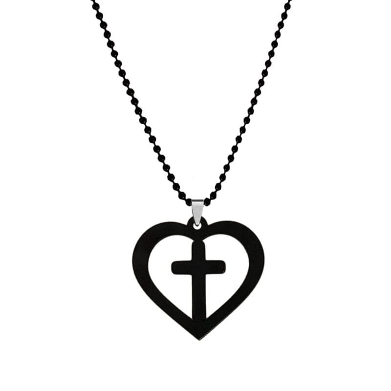 Heart Cross Necklace