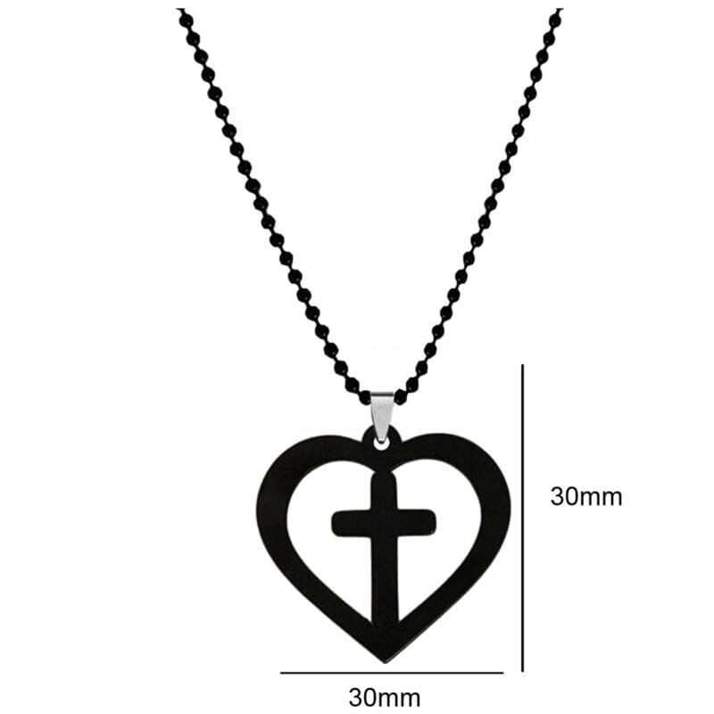 Heart Shape Cross Necklace Gift