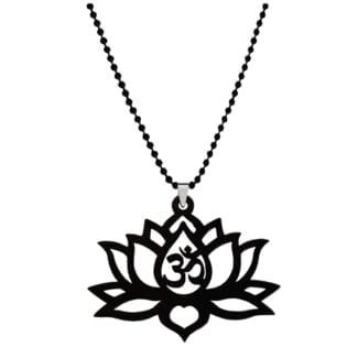 Lotus Flower Necklace Yoga OM Charm Pendant Jewelry Gift