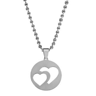 Double Heart Round Necklace Gift