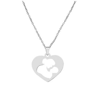 mother and child heart charm