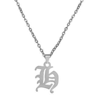 Personalised Old English Initial H Alphabet Letter Customized Gothic Necklace Gift