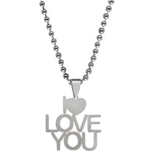 I Love You Text Word Necklace Gift