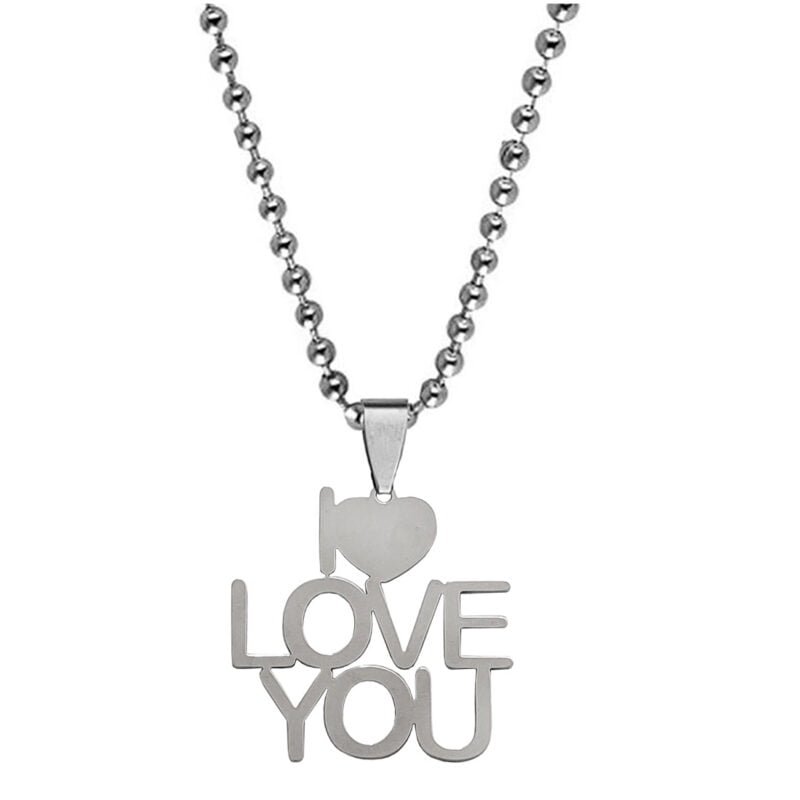 I Love You Text Word Necklace Gift