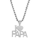 I Love You Papa Text Word Necklace Gift