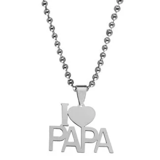 I Love You Papa Text Word Necklace Gift